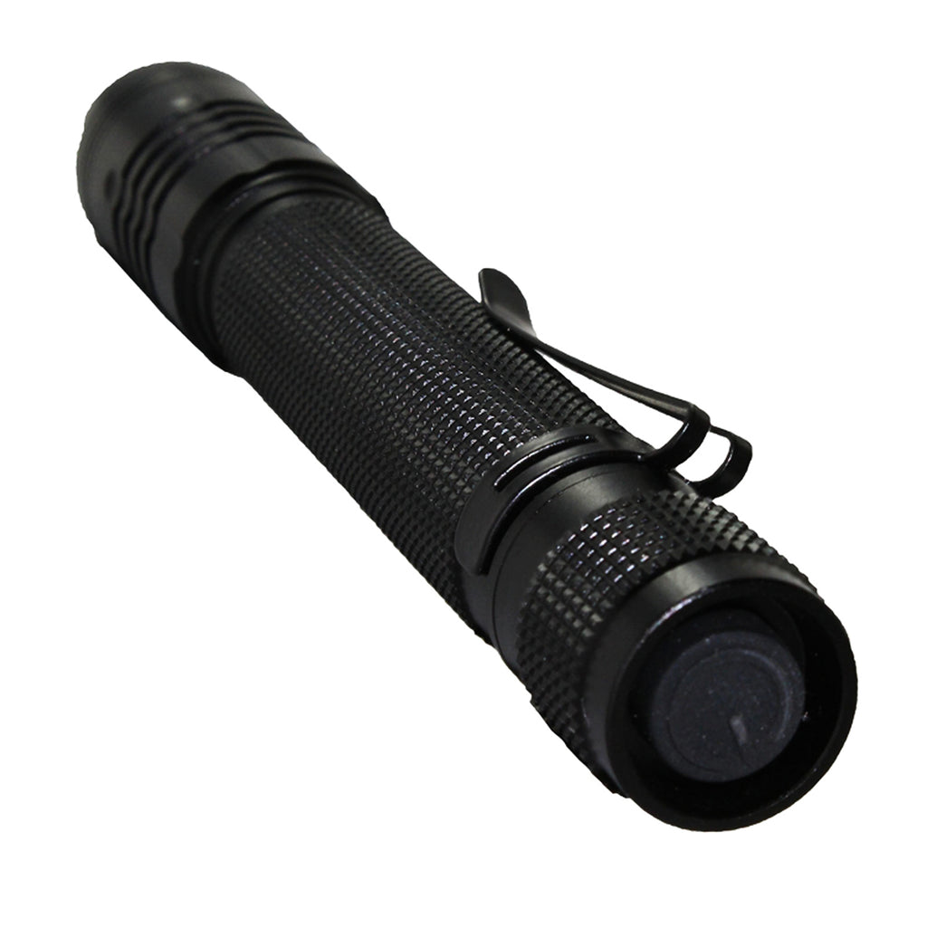 Black Tactical Mini LED Flashlight single AA battery 300 Lumen Survival  Camping Light