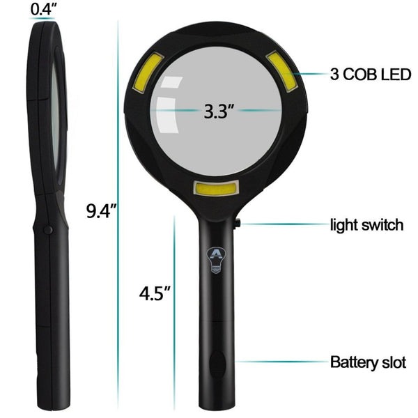 Cob Led Magnifying Glass 5x Illuminated Len – Alltrolite